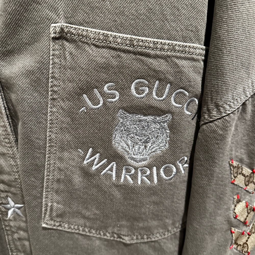 Gucci GG Up-cycle 🦅 Scarf Shirt Jacket
